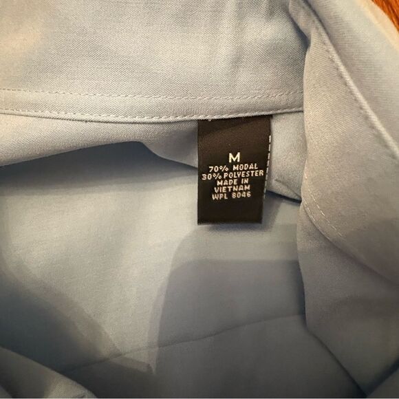 ALFANI Men’s Light Blue Short Sleeve Button-Up Shirt Size M NWT - Picture 3 of 4